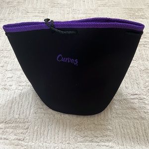 Curves rubber foam bag with rope string tie closure NWOT